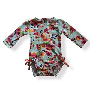 Ruffle Butts floral rash guard swimsuit